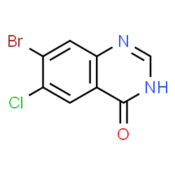 ChemSpider 2D Image | 7-Bromo-6-chloro-4(1H)-quinazolinone | C8H4BrClN2O