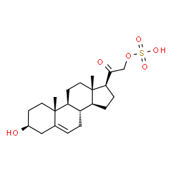 ChemSpider 2D Image | Pregn-5-en-20-one, 3-hydroxy-21-(sulfooxy)-, (3b)- | C21H32O6S