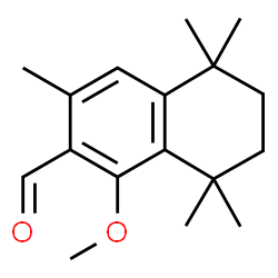 ChemSpider 2D Image | 1-Methoxy-3,5,5,8,8-pentamethyl-5,6,7,8-tetrahydro-2-naphthalenecarbaldehyde | C17H24O2