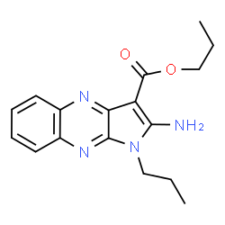 ChemSpider 2D Image | Propyl 2-amino-1-propyl-1H-pyrrolo[2,3-b]quinoxaline-3-carboxylate | C17H20N4O2