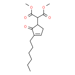 ChemSpider 2D Image | Dimethyl (3-hexyl-2-oxo-3-cyclopenten-1-yl)malonate | C16H24O5