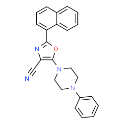 ChemSpider 2D Image | 2-(1-Naphthyl)-5-(4-phenyl-1-piperazinyl)-1,3-oxazole-4-carbonitrile | C24H20N4O