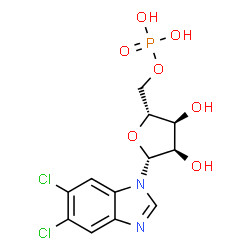 ChemSpider 2D Image | 5,6-Dichloro-1-(5-O-phosphono-beta-D-ribofuranosyl)-1H-benzimidazole | C12H13Cl2N2O7P
