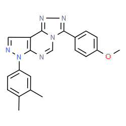 ChemSpider 2D Image | 7-(3,4-Dimethylphenyl)-3-(4-methoxyphenyl)-7H-pyrazolo[4,3-e][1,2,4]triazolo[4,3-c]pyrimidine | C21H18N6O