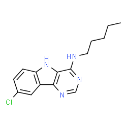ChemSpider 2D Image | 8-Chloro-N-pentyl-5H-pyrimido[5,4-b]indol-4-amine | C15H17ClN4