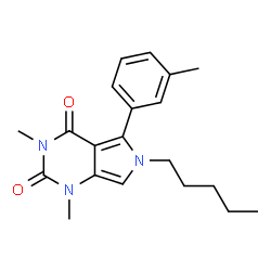 ChemSpider 2D Image | 1,3-Dimethyl-5-(3-methylphenyl)-6-pentyl-1H-pyrrolo[3,4-d]pyrimidine-2,4(3H,6H)-dione | C20H25N3O2