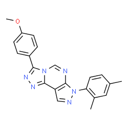 ChemSpider 2D Image | 7-(2,4-Dimethylphenyl)-3-(4-methoxyphenyl)-7H-pyrazolo[4,3-e][1,2,4]triazolo[4,3-c]pyrimidine | C21H18N6O