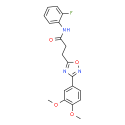 ChemSpider 2D Image | 3-[3-(3,4-Dimethoxyphenyl)-1,2,4-oxadiazol-5-yl]-N-(2-fluorophenyl)propanamide | C19H18FN3O4