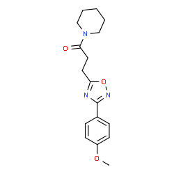 ChemSpider 2D Image | 3-[3-(4-Methoxyphenyl)-1,2,4-oxadiazol-5-yl]-1-(1-piperidinyl)-1-propanone | C17H21N3O3