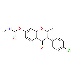 ChemSpider 2D Image | 3-(4-Chlorophenyl)-2-methyl-4-oxo-4H-chromen-7-yl dimethylcarbamate | C19H16ClNO4