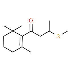 ChemSpider 2D Image | 3-(Methylthio)-1-(2,6,6-trimethylcyclohex-1-en-1-yl)butan-1-one | C14H24OS