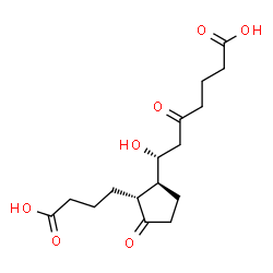 ChemSpider 2D Image | (7R)-7-[(1S,2R)-2-(3-Carboxypropyl)-3-oxocyclopentyl]-7-hydroxy-5-oxoheptanoic acid | C16H24O7