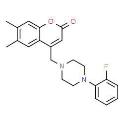 ChemSpider 2D Image | 4-{[4-(2-Fluorophenyl)-1-piperazinyl]methyl}-6,7-dimethyl-2H-chromen-2-one | C22H23FN2O2