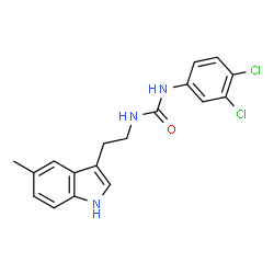 ChemSpider 2D Image | 1-(3,4-Dichlorophenyl)-3-[2-(5-methyl-1H-indol-3-yl)ethyl]urea | C18H17Cl2N3O