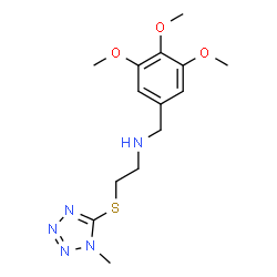 ChemSpider 2D Image | 2-[(1-Methyl-1H-tetrazol-5-yl)sulfanyl]-N-(3,4,5-trimethoxybenzyl)ethanamine | C14H21N5O3S