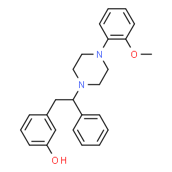 ChemSpider 2D Image | 3-{2-[4-(2-Methoxyphenyl)-1-piperazinyl]-2-phenylethyl}phenol | C25H28N2O2