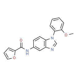 ChemSpider 2D Image | N-[1-(2-Methoxyphenyl)-1H-benzimidazol-5-yl]-2-furamide | C19H15N3O3