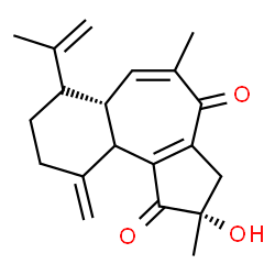 ChemSpider 2D Image | (2S,6aS)-2-Hydroxy-7-isopropenyl-2,5-dimethyl-10-methylene-2,3,6a,7,8,9,10,10a-octahydrobenzo[e]azulene-1,4-dione | C20H24O3