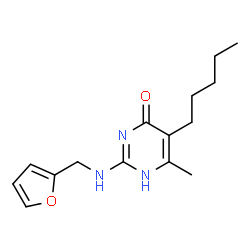 ChemSpider 2D Image | 2-[(2-Furylmethyl)amino]-6-methyl-5-pentylpyrimidin-4-ol | C15H21N3O2