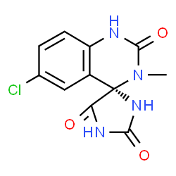 ChemSpider 2D Image | (4R)-6'-Chloro-3'-methyl-1'H,2H,5H-spiro[imidazolidine-4,4'-quinazoline]-2,2',5(3'H)-trione | C11H9ClN4O3