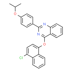 ChemSpider 2D Image | 4-[(4-Chloro-1-naphthyl)oxy]-2-(4-isopropoxyphenyl)quinazoline | C27H21ClN2O2