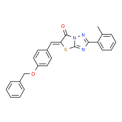 ChemSpider 2D Image | (5Z)-5-[4-(Benzyloxy)benzylidene]-2-(2-methylphenyl)[1,3]thiazolo[3,2-b][1,2,4]triazol-6(5H)-one | C25H19N3O2S