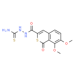 ChemSpider 2D Image | 2-[(7,8-Dimethoxy-1-oxo-1H-isothiochromen-3-yl)carbonyl]hydrazinecarbothioamide | C13H13N3O4S2