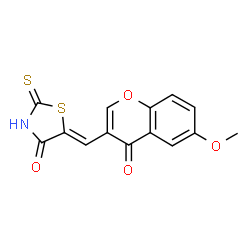 ChemSpider 2D Image | (5Z)-5-[(6-Methoxy-4-oxo-4H-chromen-3-yl)methylene]-2-thioxo-1,3-thiazolidin-4-one | C14H9NO4S2