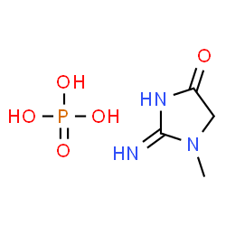 ChemSpider 2D Image | 2-Amino-1-methyl-1,5-dihydro-4H-imidazol-4-one phosphate (1:1) | C4H10N3O5P