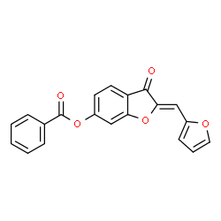 ChemSpider 2D Image | (2Z)-2-(2-Furylmethylene)-3-oxo-2,3-dihydro-1-benzofuran-6-yl benzoate | C20H12O5