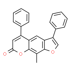 ChemSpider 2D Image | 9-Methyl-3,5-diphenyl-7H-furo[3,2-g]chromen-7-one | C24H16O3