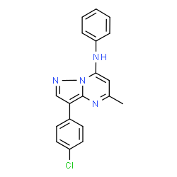 ChemSpider 2D Image | 3-(4-Chlorophenyl)-5-methyl-N-phenylpyrazolo[1,5-a]pyrimidin-7-amine | C19H15ClN4