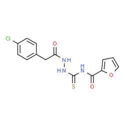 ChemSpider 2D Image | N-({2-[(4-Chlorophenyl)acetyl]hydrazino}carbothioyl)-2-furamide | C14H12ClN3O3S