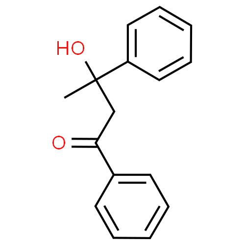 ChemSpider 2D Image | 3-Hydroxy-1,3-diphenyl-1-butanone | C16H16O2
