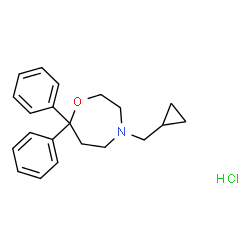 ChemSpider 2D Image | 4-(Cyclopropylmethyl)-7,7-diphenyl-1,4-oxazepane hydrochloride (1:1) | C21H26ClNO