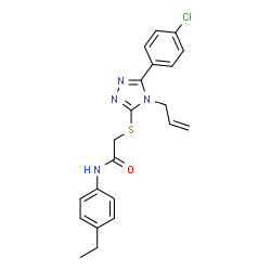 ChemSpider 2D Image | 2-{[4-Allyl-5-(4-chlorophenyl)-4H-1,2,4-triazol-3-yl]sulfanyl}-N-(4-ethylphenyl)acetamide | C21H21ClN4OS