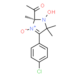 ChemSpider 2D Image | 1-[(2S)-4-(4-Chlorophenyl)-1-hydroxy-2,5,5-trimethyl-3-oxido-2,5-dihydro-1H-imidazol-2-yl]ethanone | C14H17ClN2O3