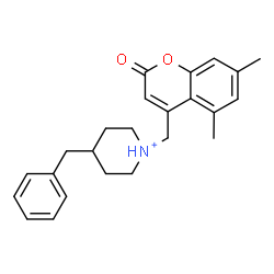 ChemSpider 2D Image | 4-Benzyl-1-[(5,7-dimethyl-2-oxo-2H-chromen-4-yl)methyl]piperidinium | C24H28NO2