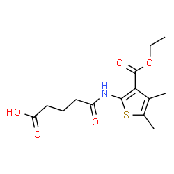 ChemSpider 2D Image | 5-{[3-(Ethoxycarbonyl)-4,5-dimethyl-2-thienyl]amino}-5-oxopentanoic acid | C14H19NO5S