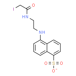 ChemSpider 2D Image | 5-({2-[(Iodoacetyl)amino]ethyl}amino)-1-naphthalenesulfonate | C14H14IN2O4S