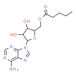 ChemSpider 2D Image | Pentanoic acid 5-(6-amino-purin-9-yl)-3,4-dihydroxy-tetrahydro-furan-2-ylmethyl ester | C15H21N5O5