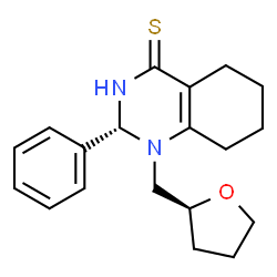 ChemSpider 2D Image | (2R)-2-Phenyl-1-[(2S)-tetrahydro-2-furanylmethyl]-2,3,5,6,7,8-hexahydro-4(1H)-quinazolinethione | C19H24N2OS