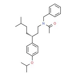 ChemSpider 2D Image | N-Benzyl-N-[(3R)-3-(4-isopropoxyphenyl)-6-methylheptyl]acetamide | C26H37NO2