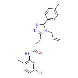ChemSpider 2D Image | 2-{[4-Allyl-5-(4-methylphenyl)-4H-1,2,4-triazol-3-yl]sulfanyl}-N-(5-chloro-2-methylphenyl)acetamide | C21H21ClN4OS