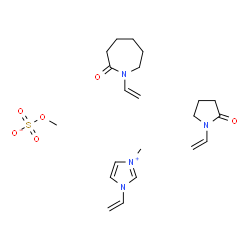 ChemSpider 2D Image | methyl sulfate; 1-methyl-3-vinyl-imidazol-1-ium; 1-vinylazepan-2-one; 1-vinylpyrrolidin-2-one | C21H34N4O6S