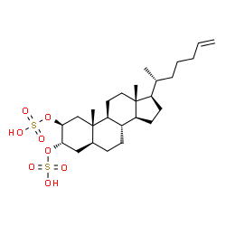 ChemSpider 2D Image | (2S,3S,5S,8R,9S,10S,13R,14S,17R)-17-[(2R)-6-Hepten-2-yl]-10,13-dimethylhexadecahydro-1H-cyclopenta[a]phenanthrene-2,3-diyl bis(hydrogen sulfate) | C26H44O8S2