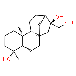 ChemSpider 2D Image | (4S,5R,9S,10R,13R,14S)-14-(Hydroxymethyl)-5,9-dimethyltetracyclo[11.2.1.0~1,10~.0~4,9~]hexadecane-5,14-diol | C19H32O3