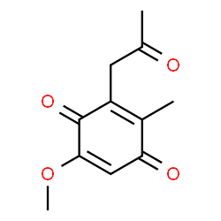 ChemSpider 2D Image | 5-Methoxy-2-methyl-3-(2-oxopropyl)-1,4-benzoquinone | C11H12O4
