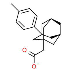 ChemSpider 2D Image | [(5R,7S)-3-(4-Methylphenyl)adamantan-1-yl]acetate | C19H23O2