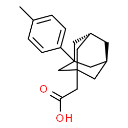 ChemSpider 2D Image | [(5R,7S)-3-(4-Methylphenyl)adamantan-1-yl]acetic acid | C19H24O2